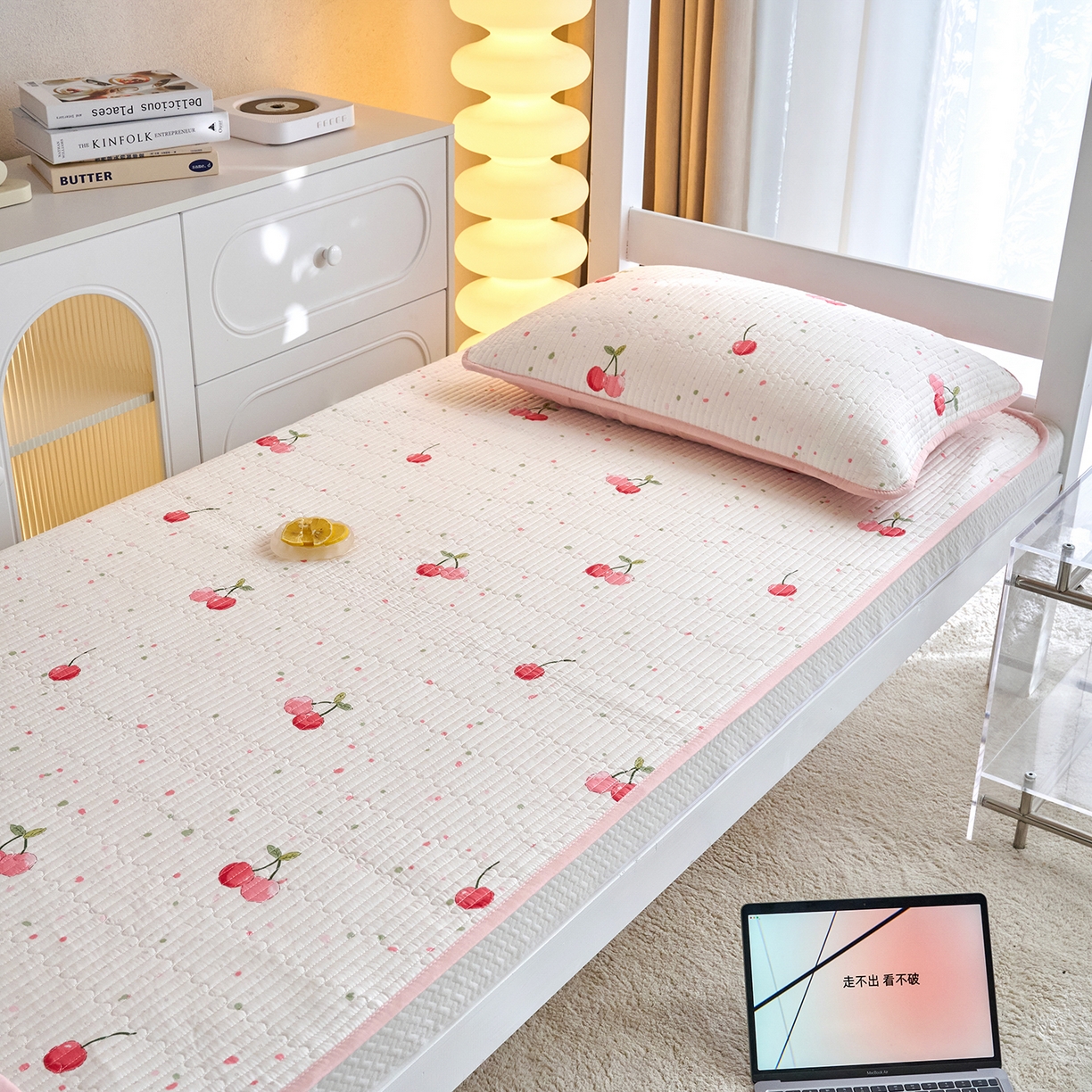 91家纺网 家纺一手货源 找家纺 X猫先生 2025小清新全棉学生床盖-新增花型 七彩樱桃