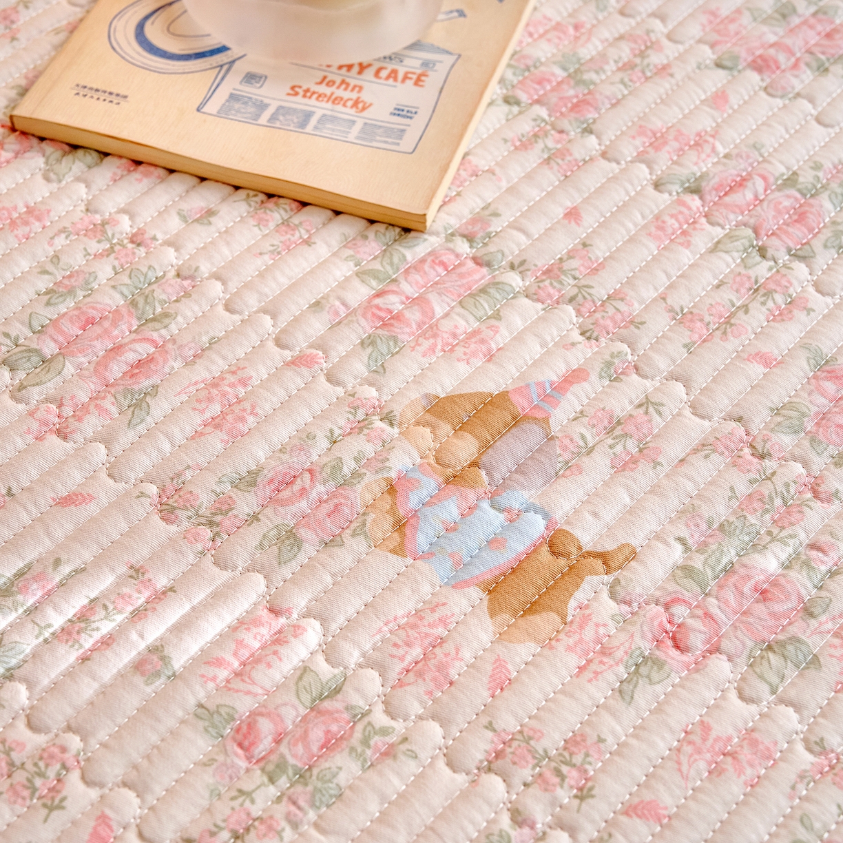 91家纺网 家纺一手货源 找家纺 X猫先生 2025小清新全棉学生床盖-新增花型 暮雨花朝