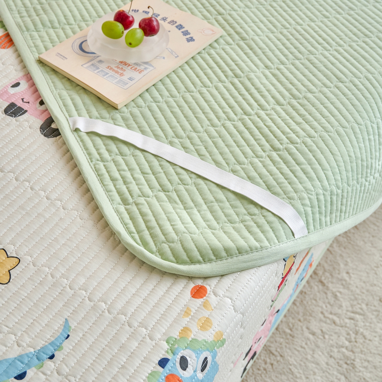 91家纺网 家纺一手货源 找家纺 X猫先生 2025小清新全棉学生床盖-新增花型 萌龙乐眠