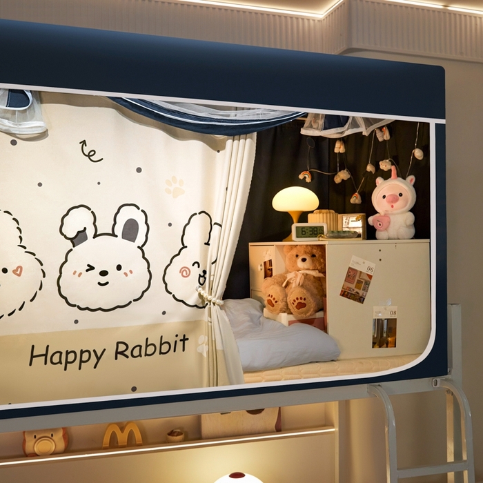 91家纺网 家纺一手货源 找家纺 世婕 2025新款高精密梭织强遮光学生宿舍卡通蚊帐 梭织-兔宝宝