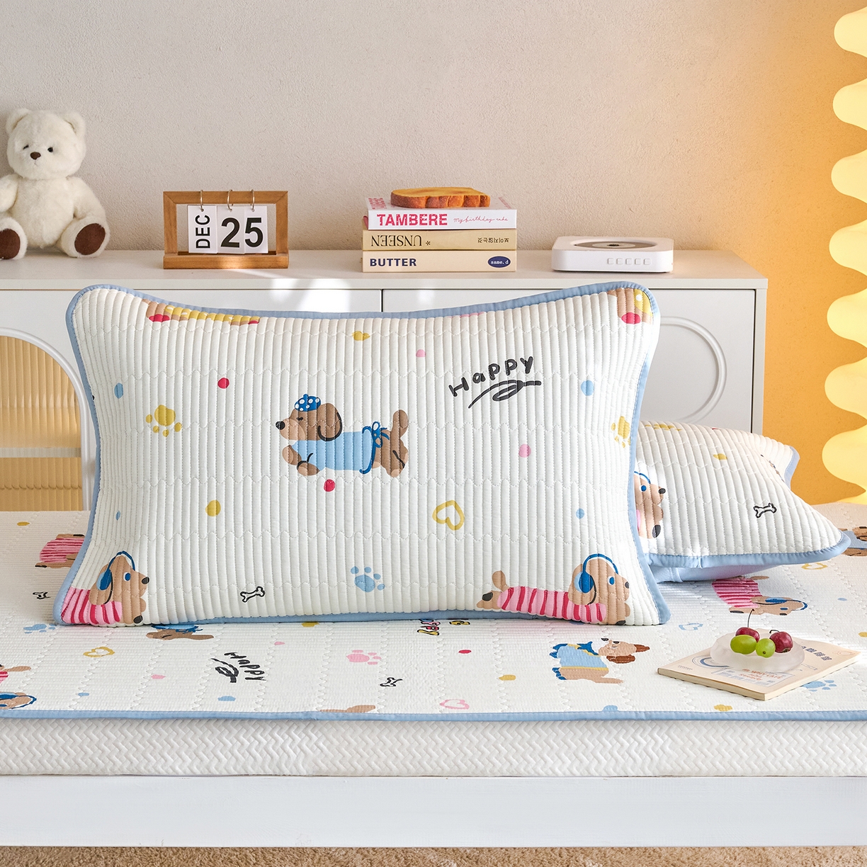 91家纺网 家纺一手货源 找家纺 X猫先生 2025小清新全棉学生床盖-新增花型 萌汪甜梦