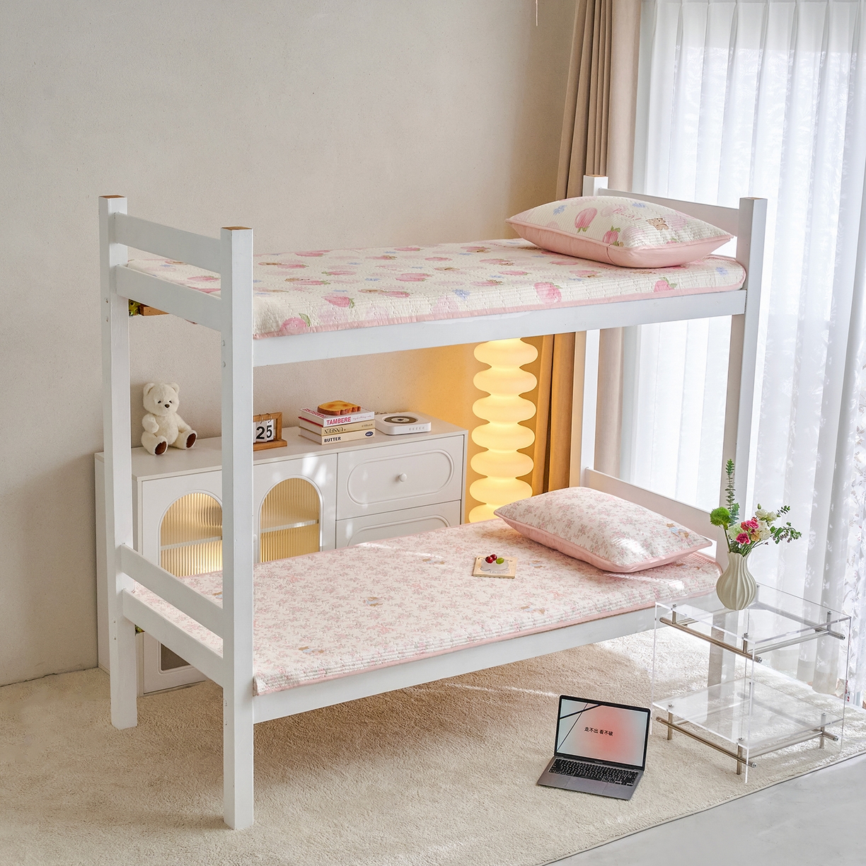 91家纺网 家纺一手货源 找家纺 X猫先生 2025小清新全棉学生床盖-新增花型 暮雨花朝