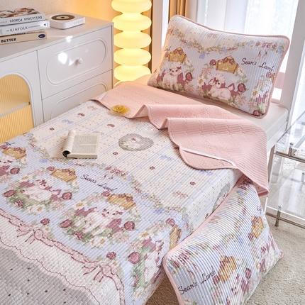 91家纺网 家纺一手货源 找家纺 （总）X猫先生 2025小清新全棉学生床盖-新增花型