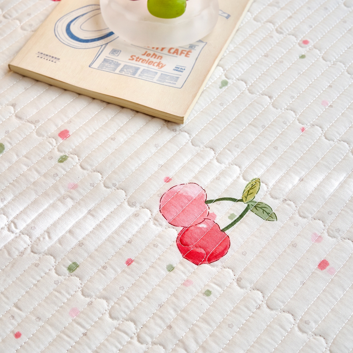 91家纺网 家纺一手货源 找家纺 X猫先生 2025小清新全棉学生床盖-新增花型 七彩樱桃