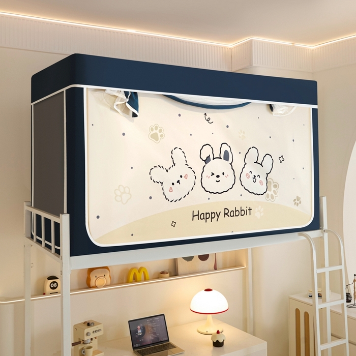 91家纺网 家纺一手货源 找家纺 世婕 2025新款高精密梭织强遮光学生宿舍卡通蚊帐 梭织-兔宝宝