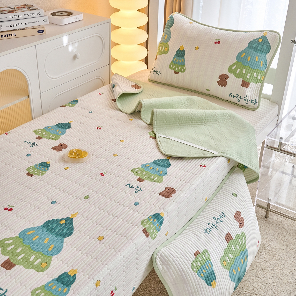 91家纺网 家纺一手货源 找家纺 X猫先生 2025小清新全棉学生床盖-新增花型 奇趣森林