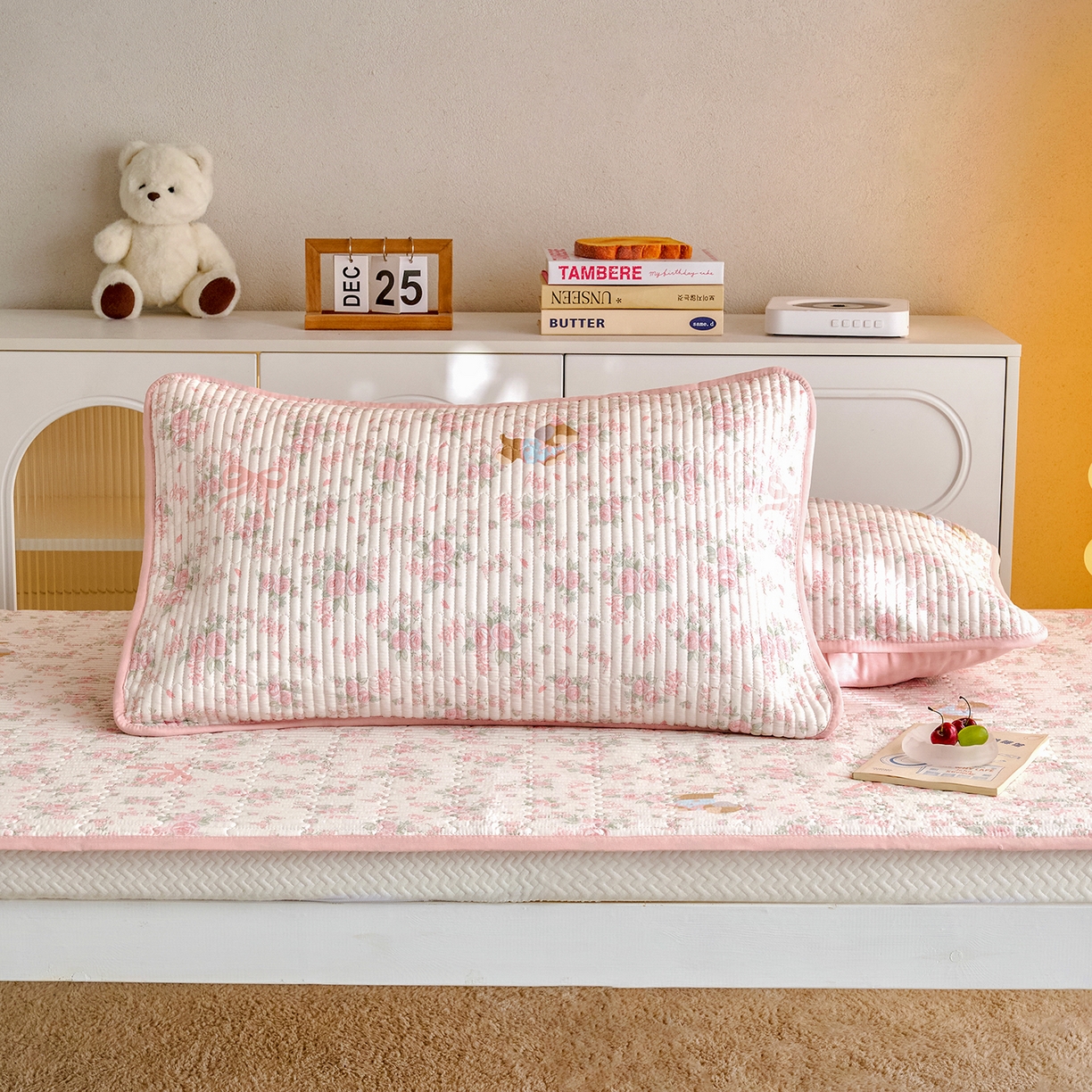 91家纺网 家纺一手货源 找家纺 X猫先生 2025小清新全棉学生床盖-新增花型 暮雨花朝