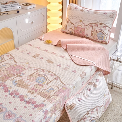 X猫先生 2025小清新全棉学生床盖-新增花型 安缦小熊