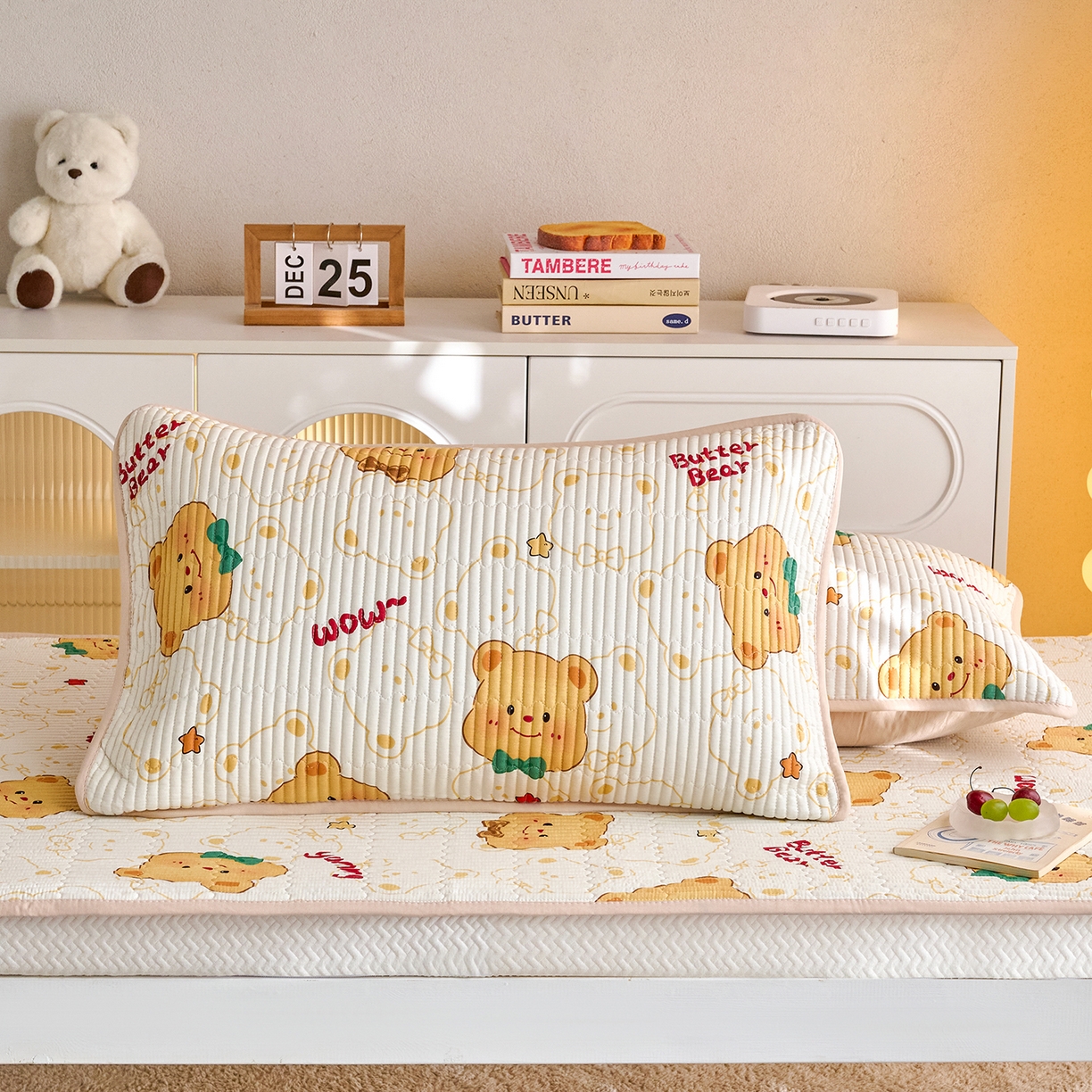 91家纺网 家纺一手货源 找家纺 X猫先生 2025小清新全棉学生床盖-新增花型 瑞迪熊