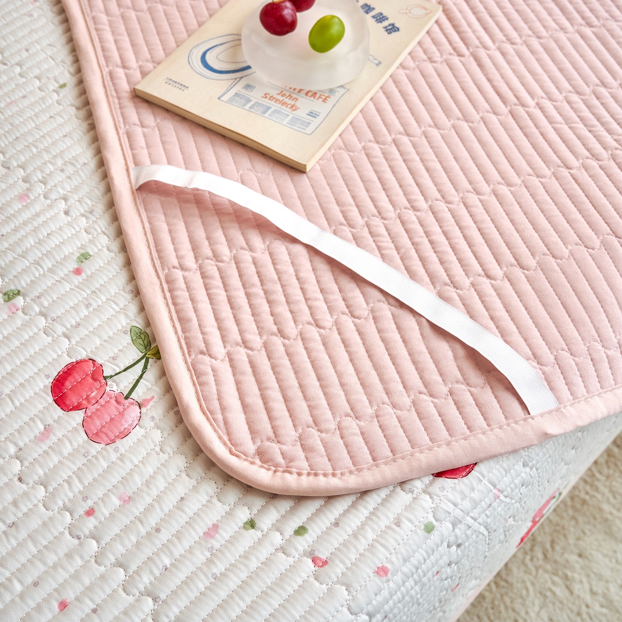 91家纺网 家纺一手货源 找家纺 X猫先生 2025小清新全棉学生床盖-新增花型 七彩樱桃