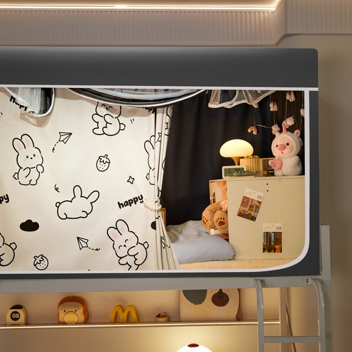 91家纺网 家纺一手货源 找家纺 世婕 2025新款高精密梭织强遮光学生宿舍卡通蚊帐 梭织-草莓兔