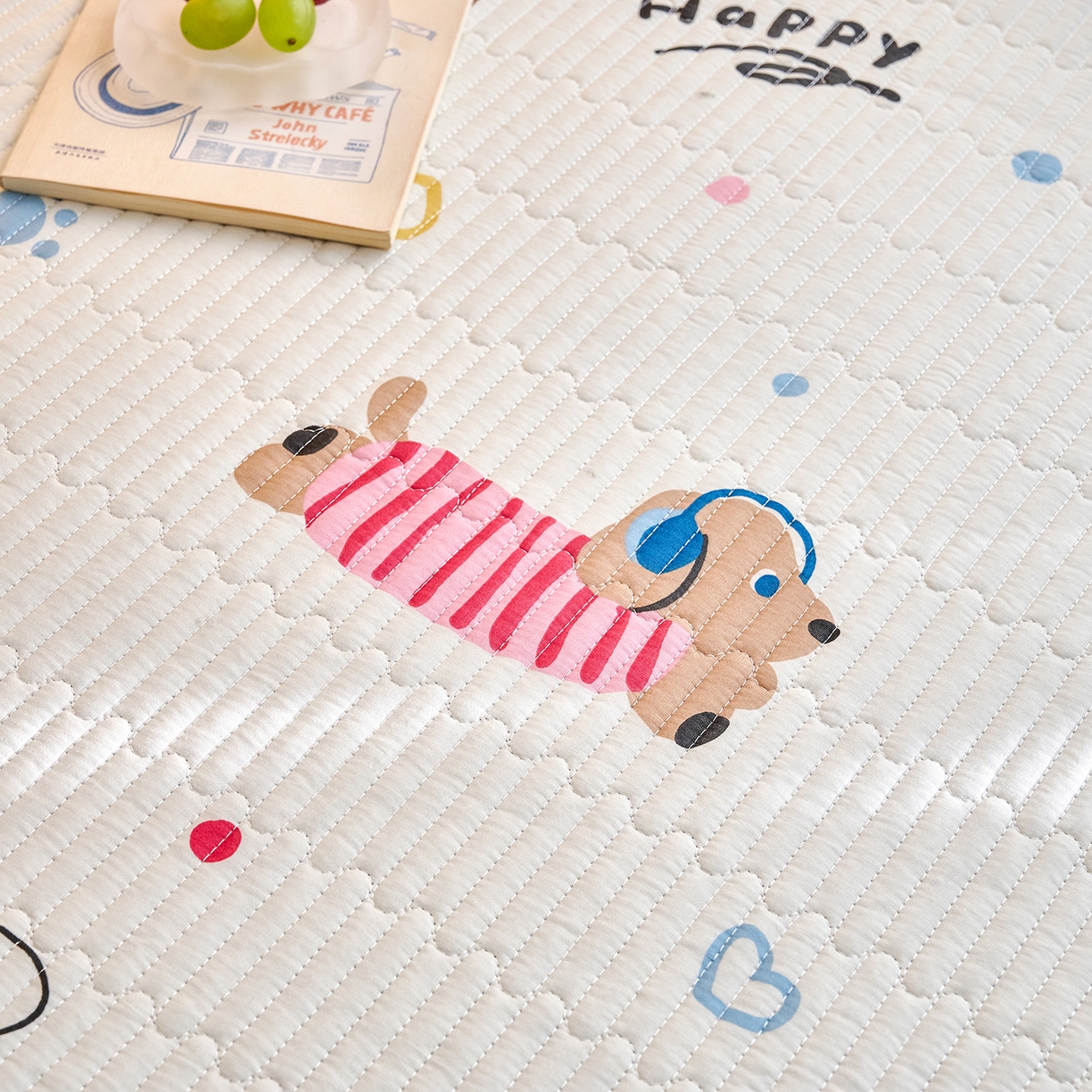 91家纺网 家纺一手货源 找家纺 X猫先生 2025小清新全棉学生床盖-新增花型 萌汪甜梦