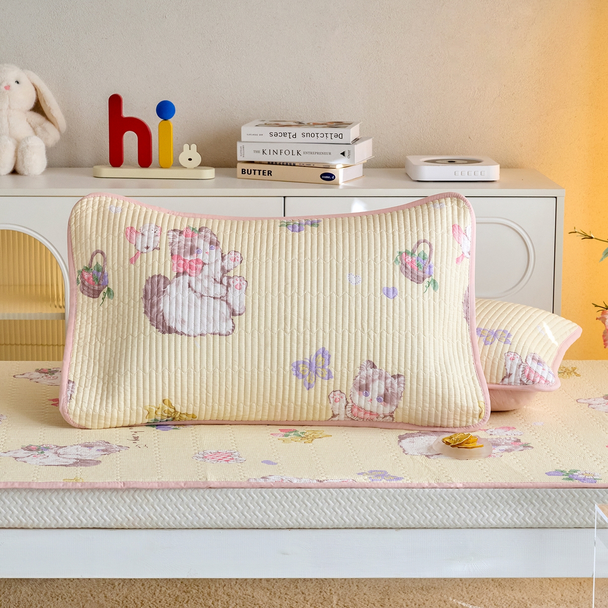 91家纺网 家纺一手货源 找家纺 X猫先生 2025小清新全棉学生床盖-新增花型 泫雅猫咪