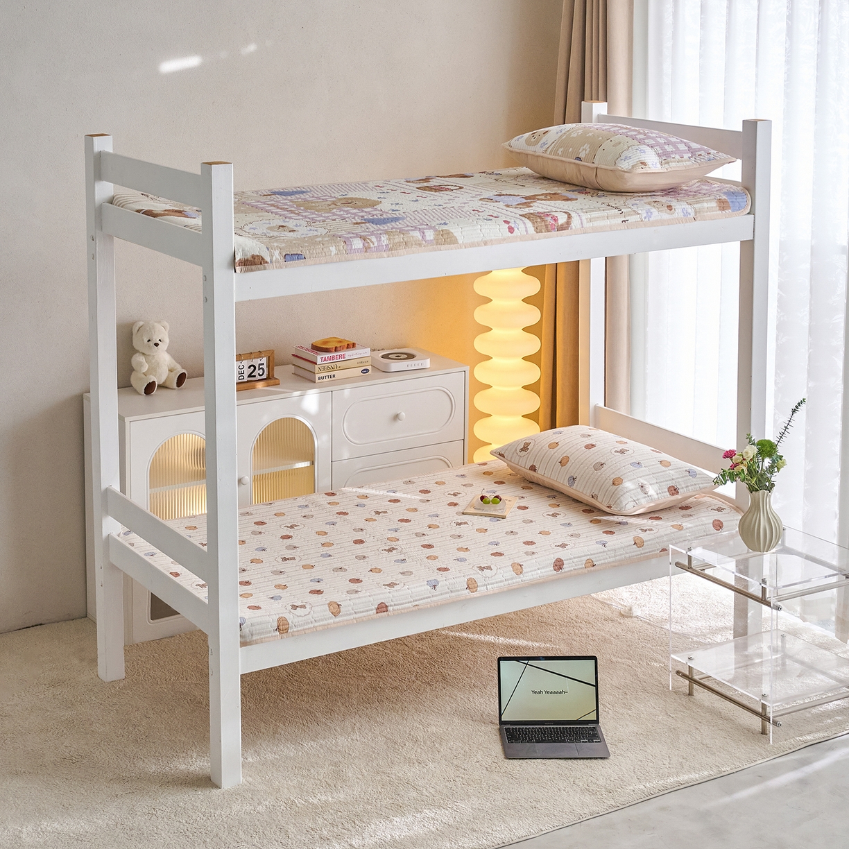 91家纺网 家纺一手货源 找家纺 X猫先生 2025小清新全棉学生床盖-新增花型 南瓜熊