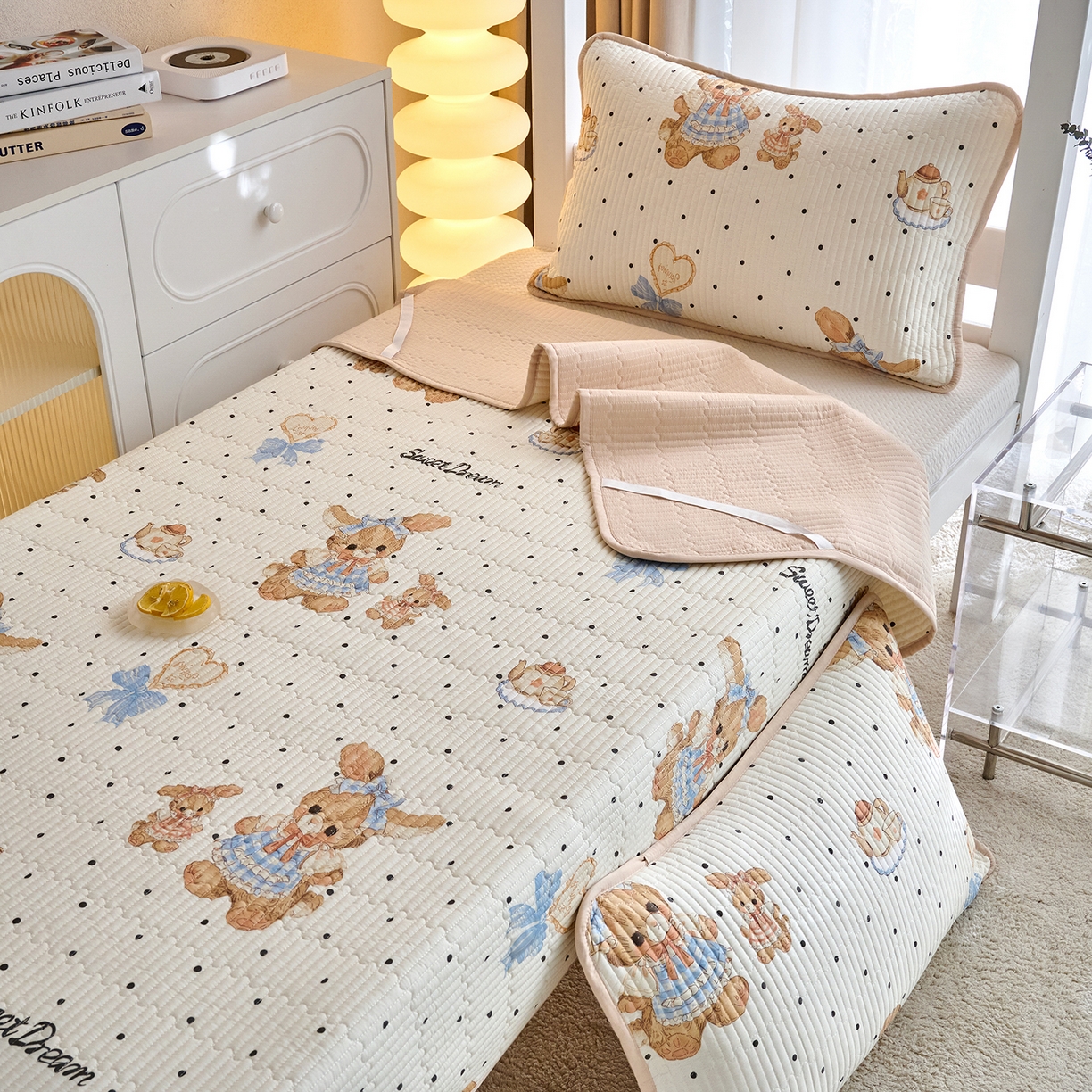 91家纺网 家纺一手货源 找家纺 X猫先生 2025小清新全棉学生床盖-新增花型 洛可可