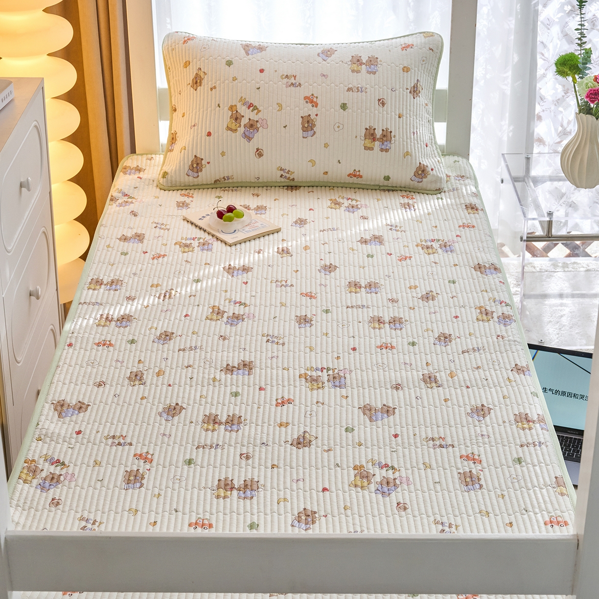 91家纺网 家纺一手货源 找家纺 X猫先生 2025小清新全棉学生床盖-新增花型 音乐卡皮