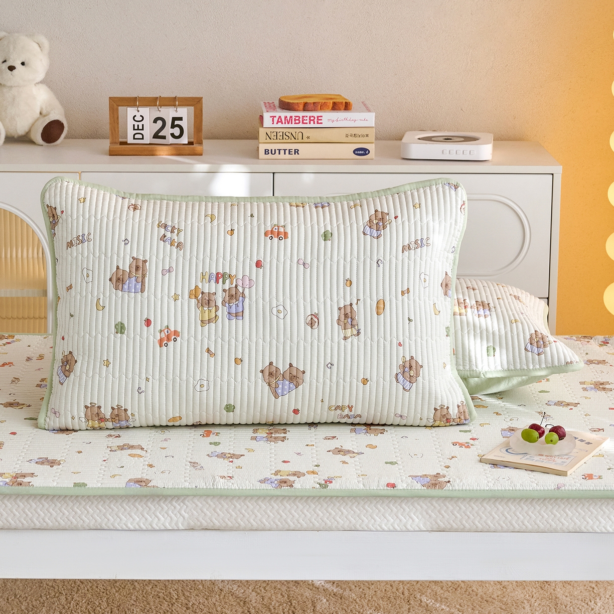 91家纺网 家纺一手货源 找家纺 X猫先生 2025小清新全棉学生床盖-新增花型 音乐卡皮