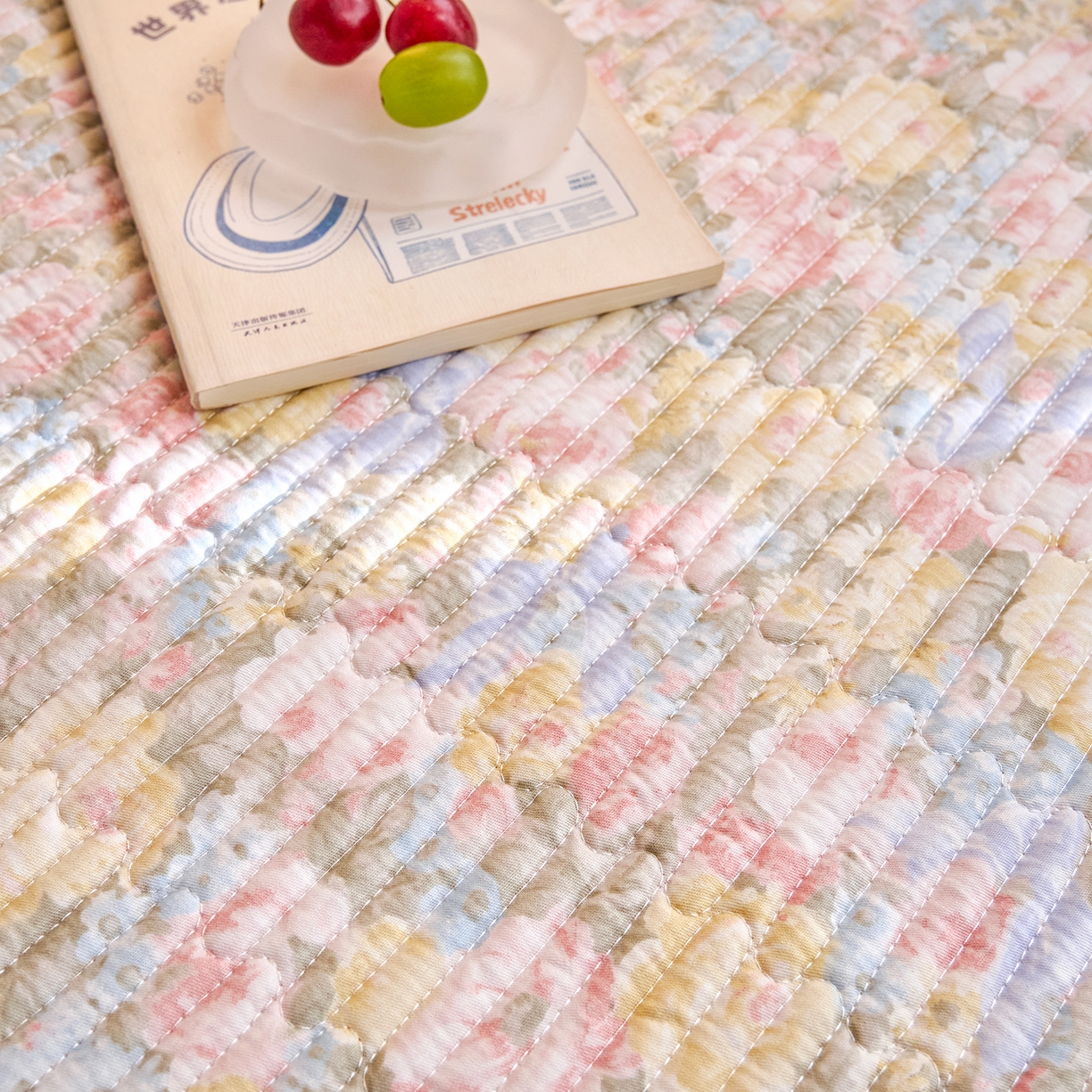 91家纺网 家纺一手货源 找家纺 X猫先生 2025小清新全棉学生床盖-新增花型 暖阳绿意