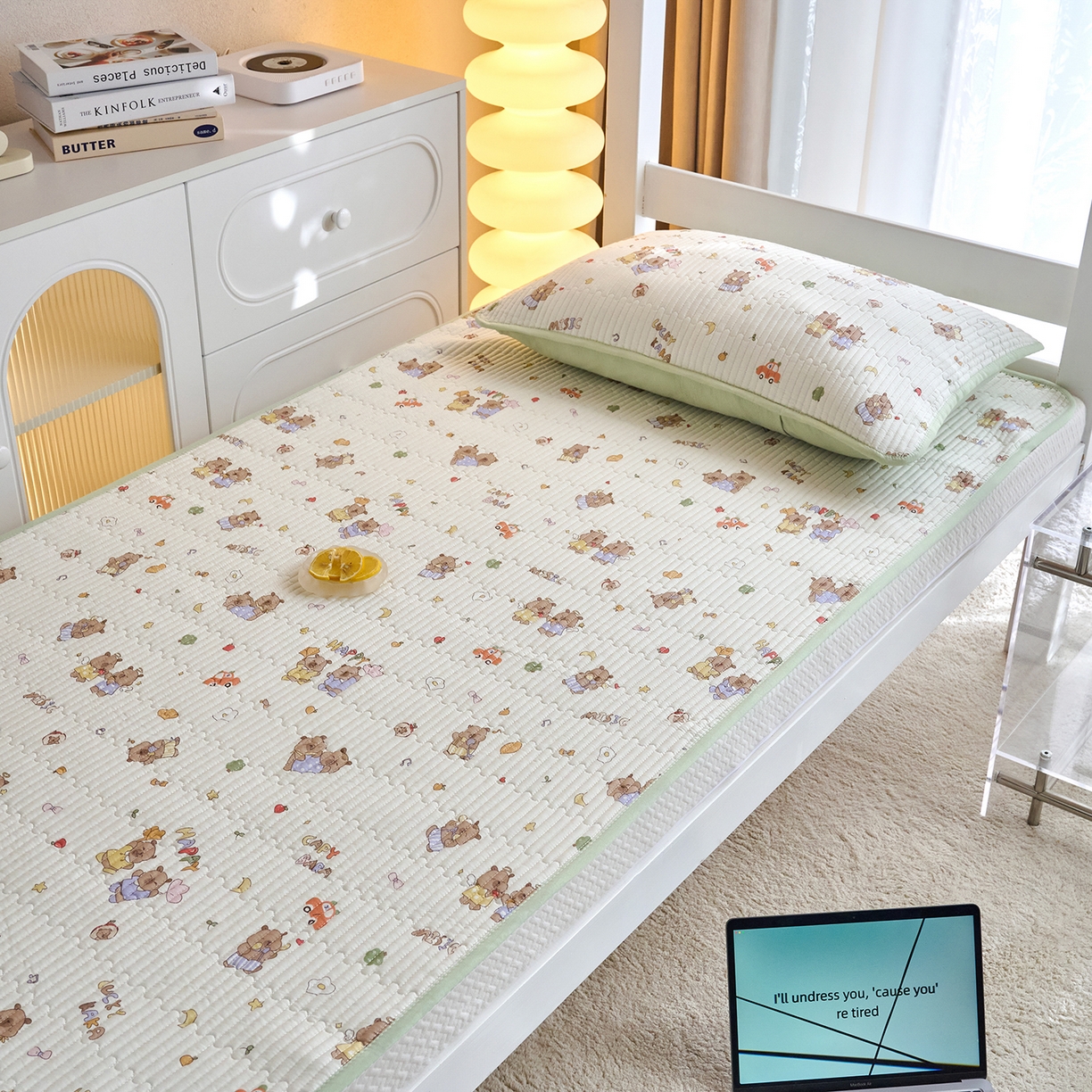 91家纺网 家纺一手货源 找家纺 X猫先生 2025小清新全棉学生床盖-新增花型 音乐卡皮