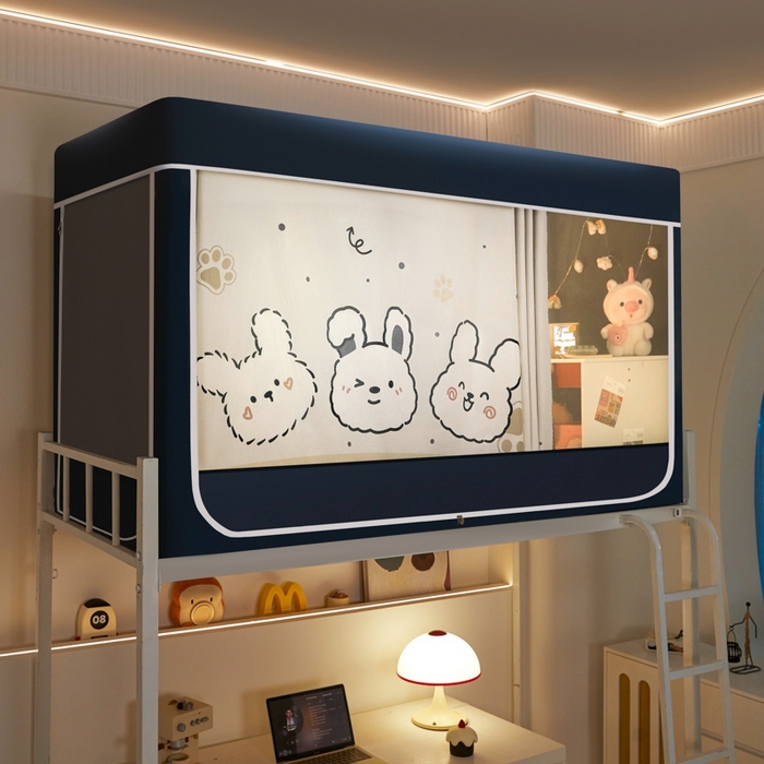 91家纺网 家纺一手货源 找家纺 世婕 2025新款高精密梭织强遮光学生宿舍卡通蚊帐 梭织-兔宝宝