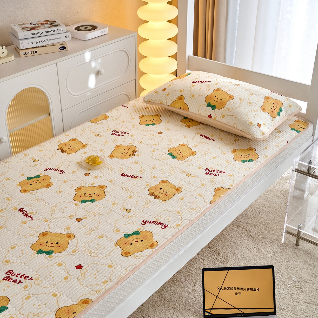 91家纺网 家纺一手货源 找家纺 X猫先生 2025小清新全棉学生床盖-新增花型 瑞迪熊