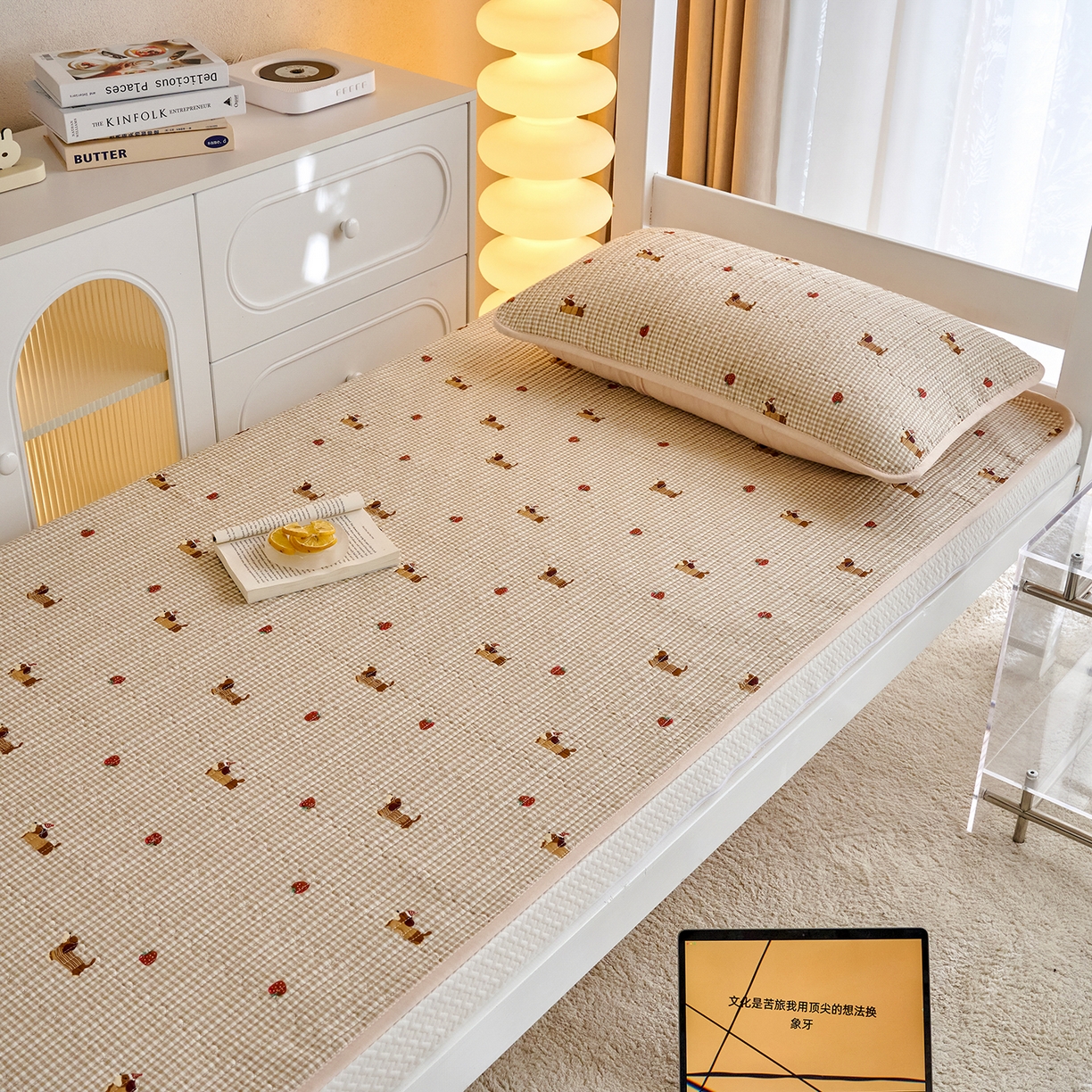 91家纺网 家纺一手货源 找家纺 X猫先生 2025小清新全棉学生床盖-新增花型 快乐追梦