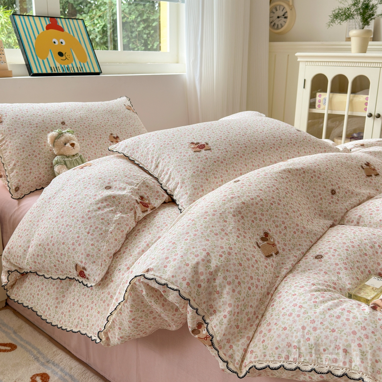 91家纺网 家纺一手货源 找家纺 （总）淑女公社家纺 2025四季款全棉纯棉双层纱小香风四件套