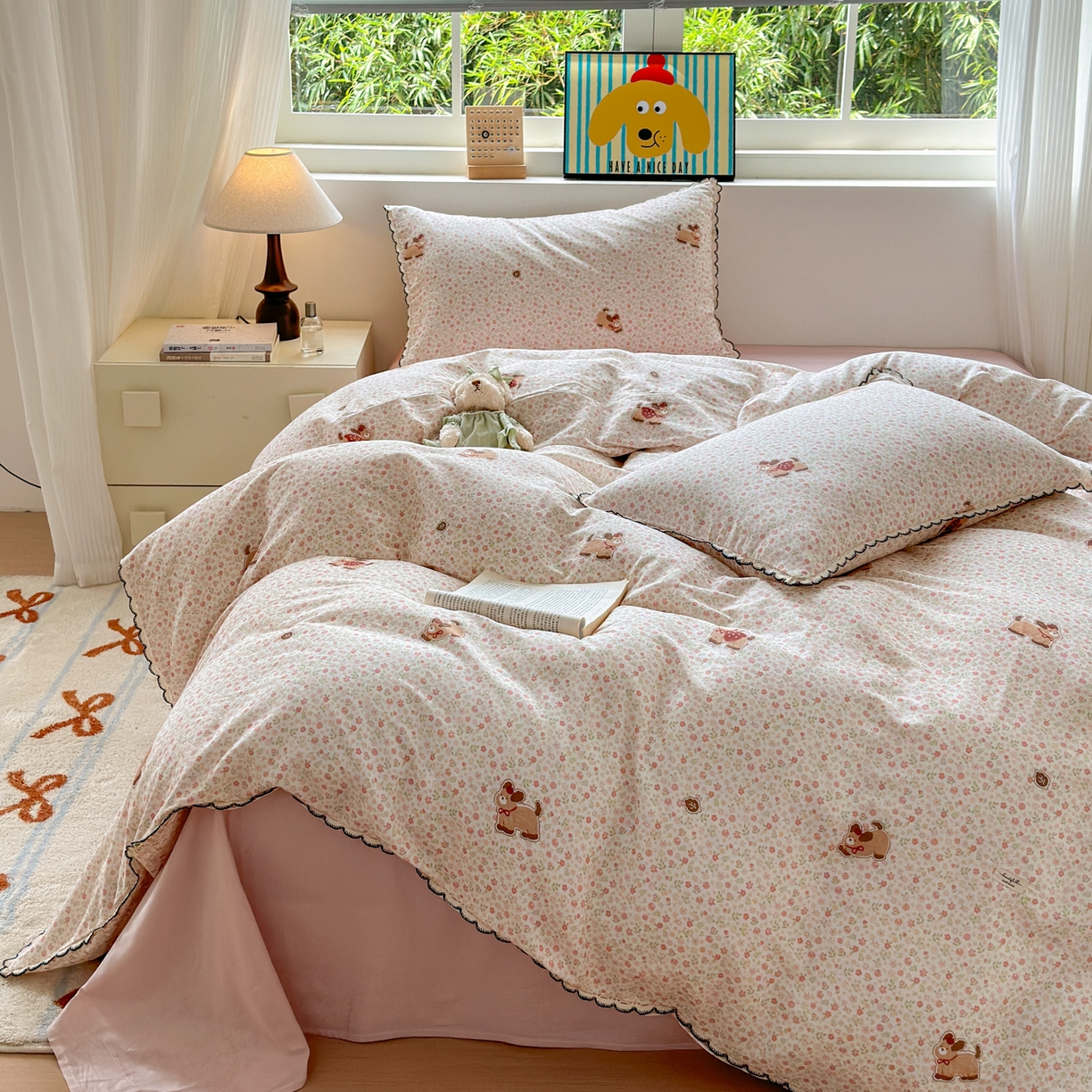 91家纺网 家纺一手货源 找家纺 （总）淑女公社家纺 2025四季款全棉纯棉双层纱小香风四件套