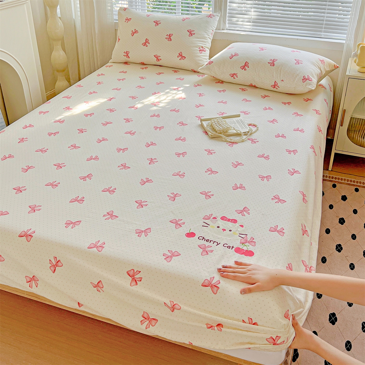 91家纺网 家纺一手货源 找家纺 （总）有间小屋 2025新款全棉纯棉水洗棉单品系列床笠单件-单床笠