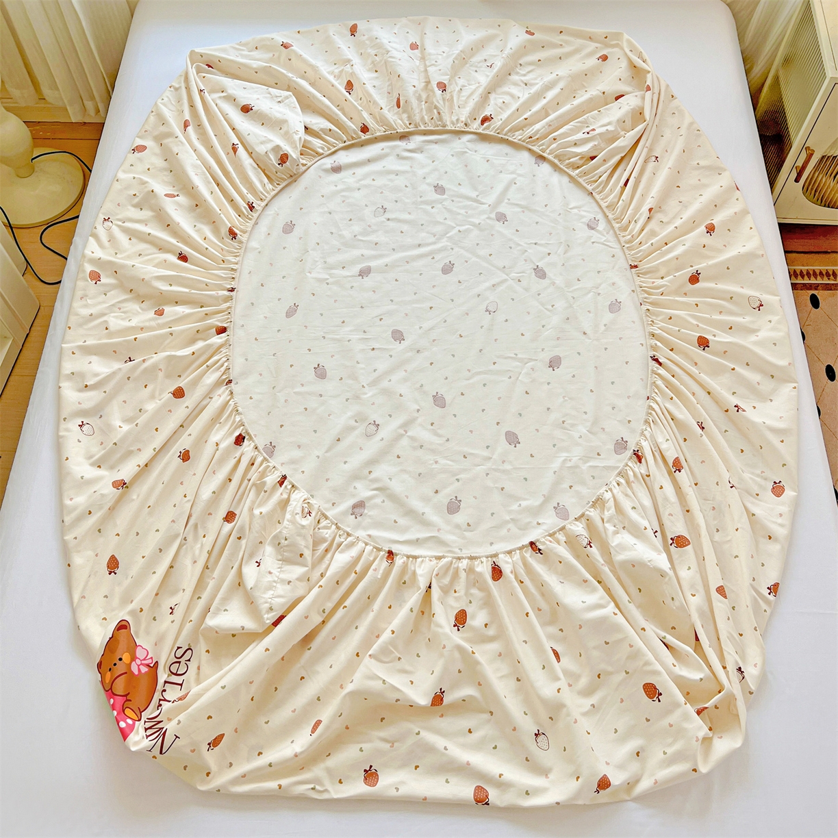 91家纺网 家纺一手货源 找家纺 （总）有间小屋 2025新款全棉纯棉水洗棉单品系列床笠单件-单床笠