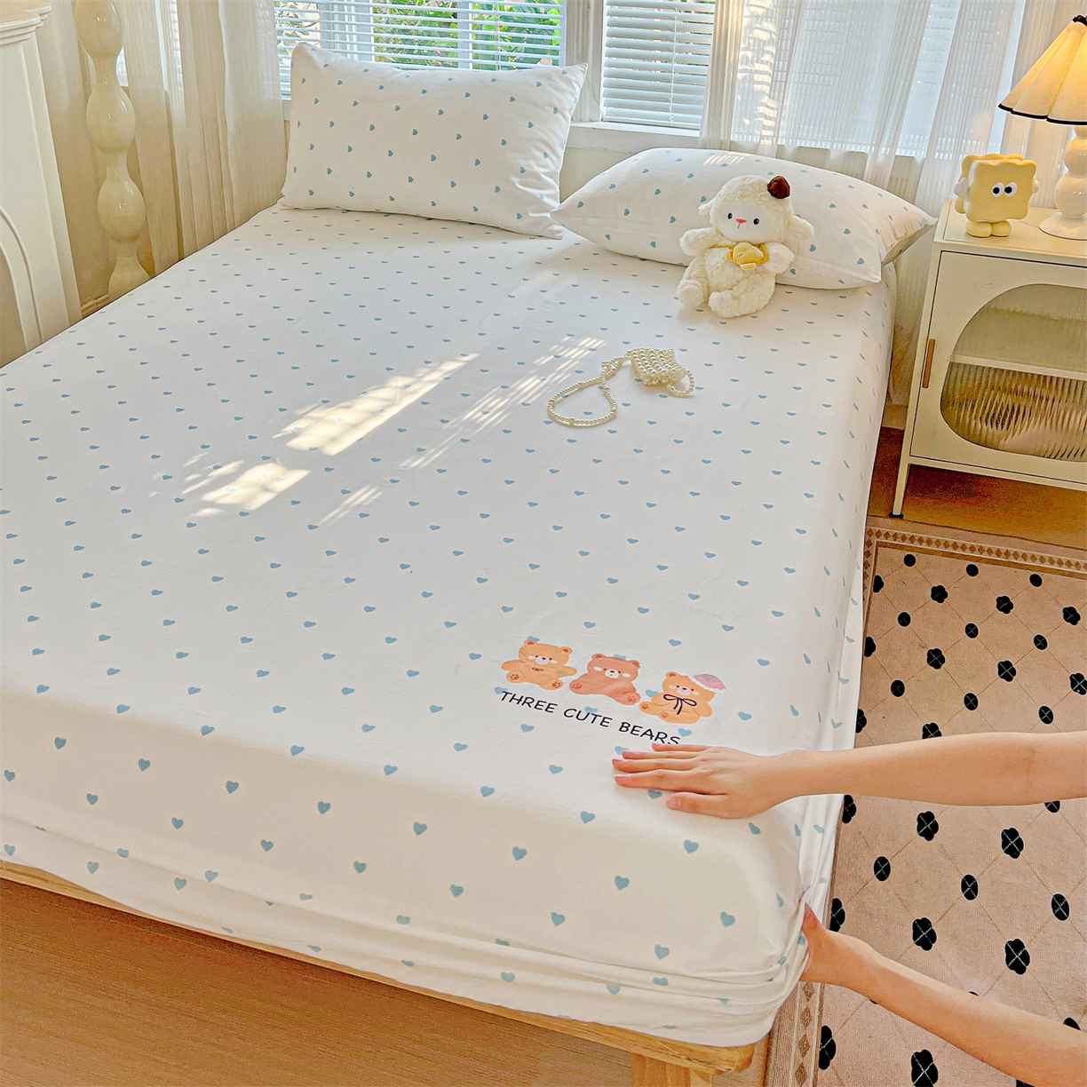 91家纺网 家纺一手货源 找家纺 （总）有间小屋 2025新款全棉纯棉水洗棉单品系列床笠单件-单床笠