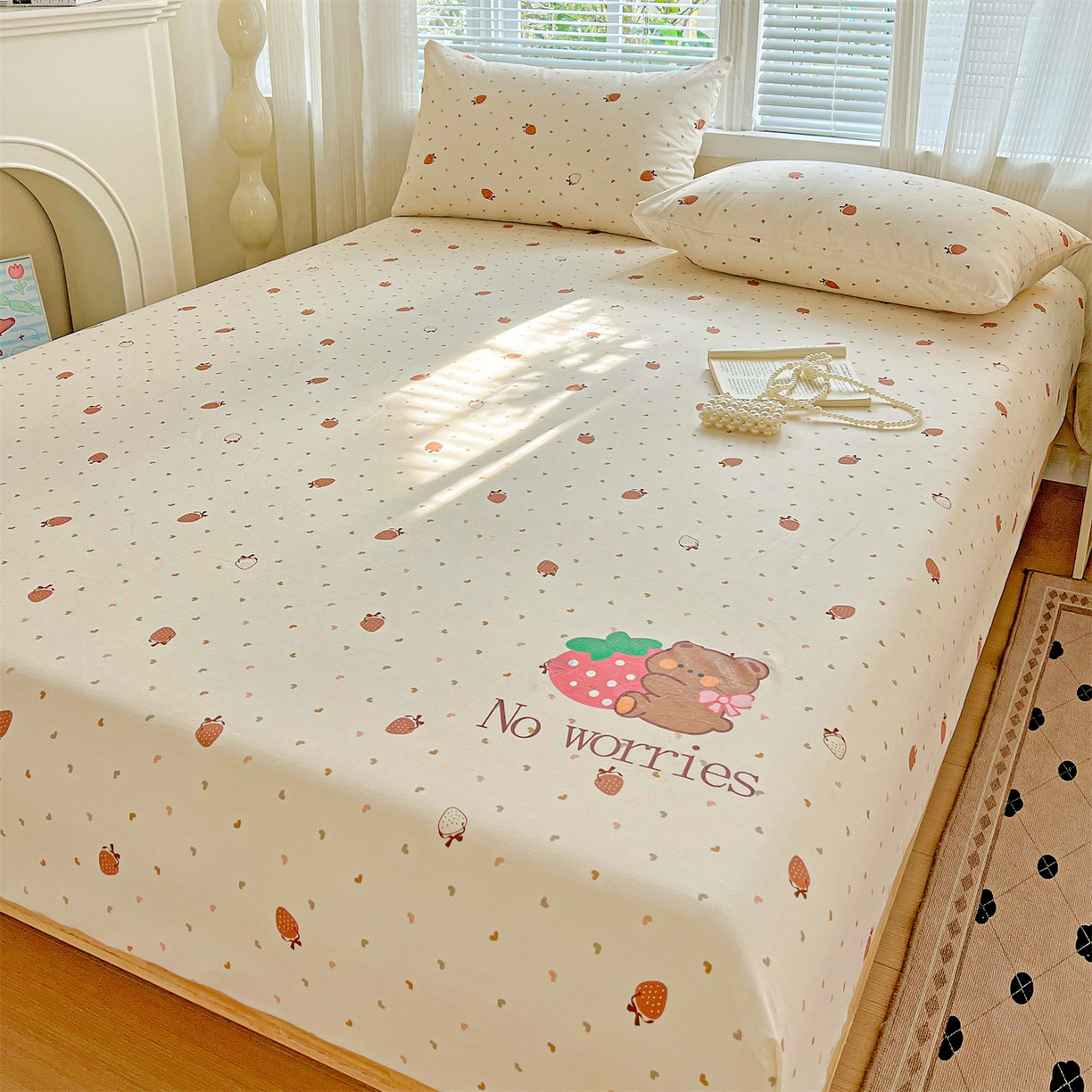 91家纺网 家纺一手货源 找家纺 （总）有间小屋 2025新款全棉纯棉水洗棉单品系列床笠单件-单床笠