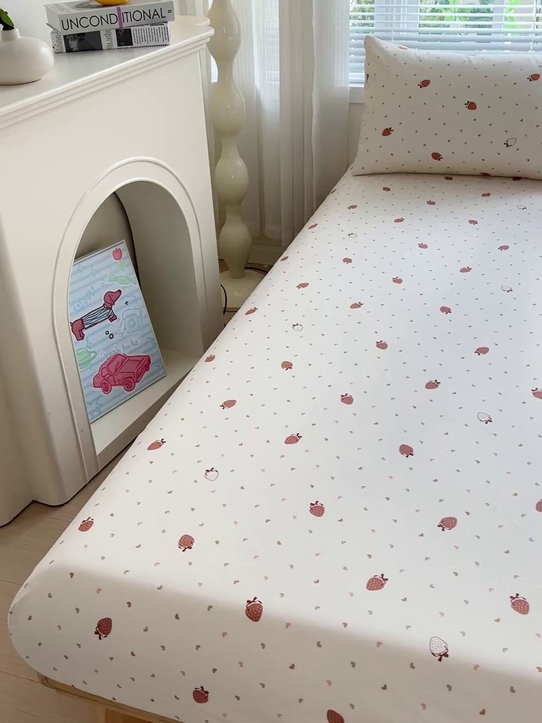 91家纺网 家纺一手货源 找家纺 （总）有间小屋 2025新款全棉纯棉水洗棉单品系列床笠单件-单床笠