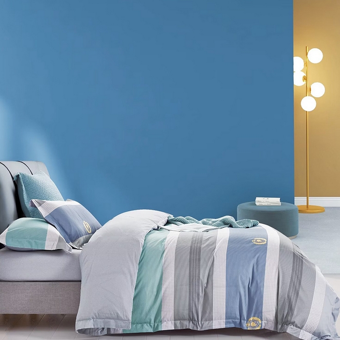 威克凯丽 2024新款全棉印花13376四件套 欧文蓝