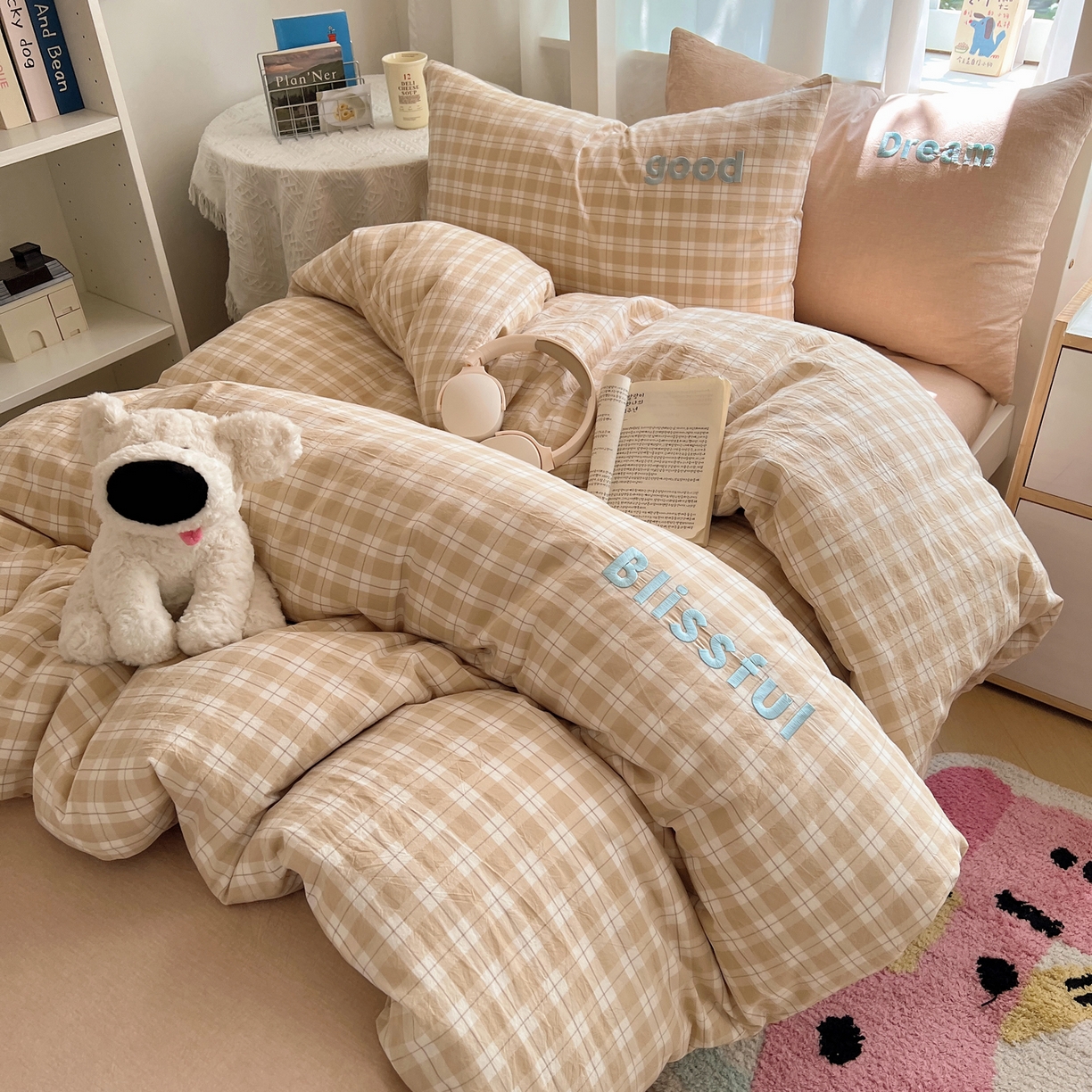 91家纺网 家纺一手货源 找家纺 （总）丽涵家纺 2025新款全棉纯棉色织水洗棉刺绣三件套四件套