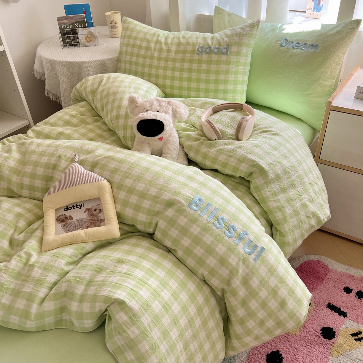 91家纺网 家纺一手货源 找家纺 （总）丽涵家纺 2025新款全棉纯棉色织水洗棉刺绣三件套四件套