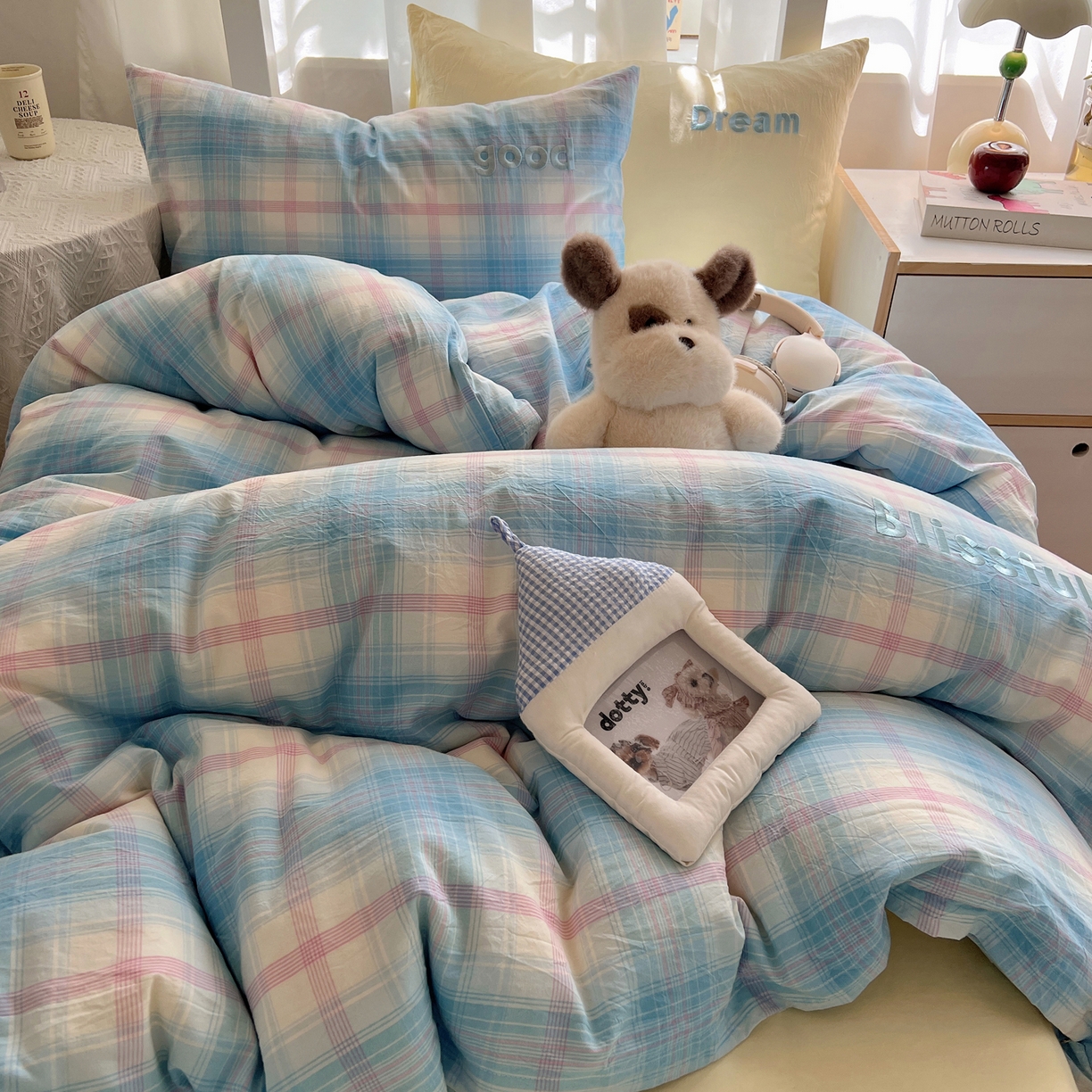 91家纺网 家纺一手货源 找家纺 （总）丽涵家纺 2025新款全棉纯棉色织水洗棉刺绣三件套四件套