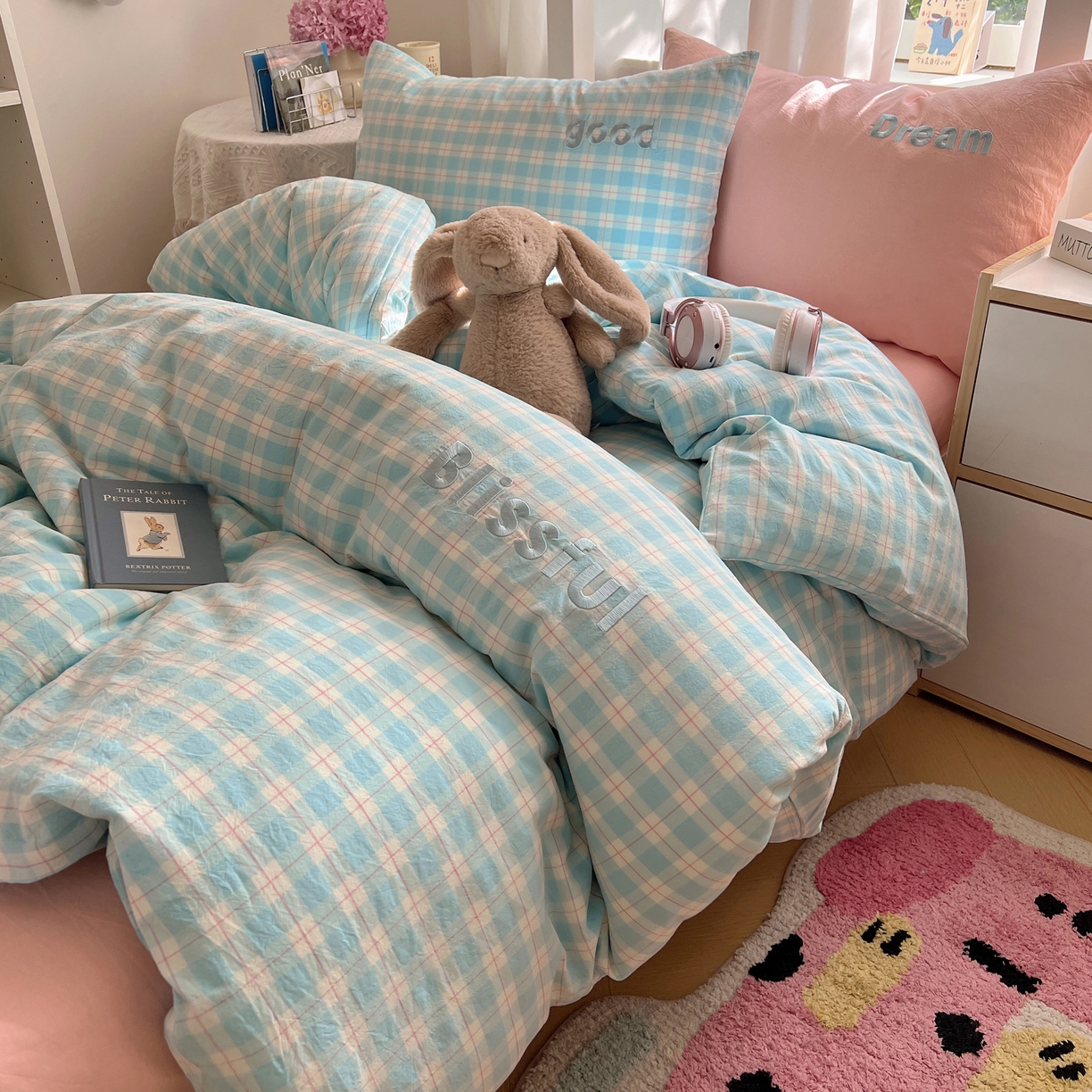 91家纺网 家纺一手货源 找家纺 （总）丽涵家纺 2025新款全棉纯棉色织水洗棉刺绣三件套四件套