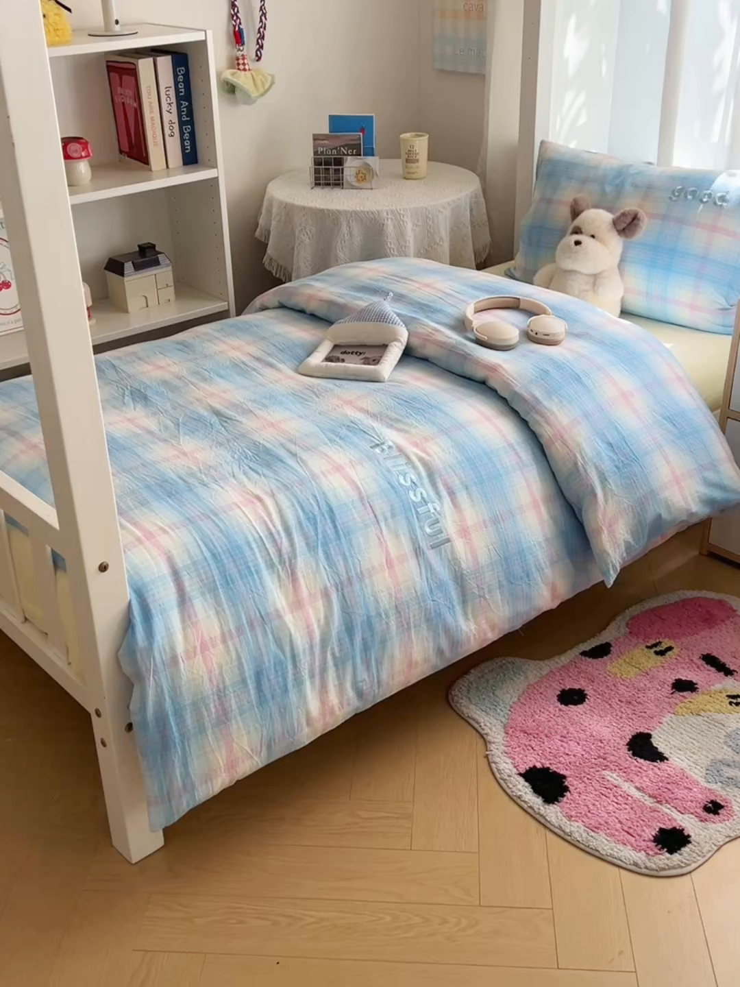 91家纺网 家纺一手货源 找家纺 丽涵家纺 2025新款全棉纯棉色织水洗棉刺绣三件套四件套 梦想-兰