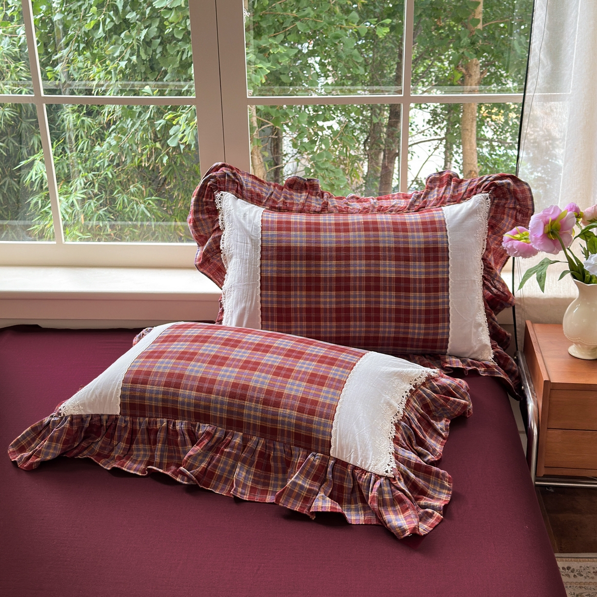 91家纺网 家纺一手货源 找家纺 （总）淑女公社2025春夏新款法式色织双层纱四件套