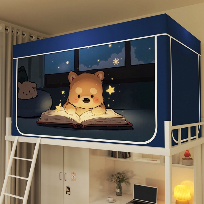 91家纺网 家纺一手货源 找家纺 （总）宅部落 2025新款学生床帘宿舍上下铺床帘式印花强遮光学生蚊帐-印花系列