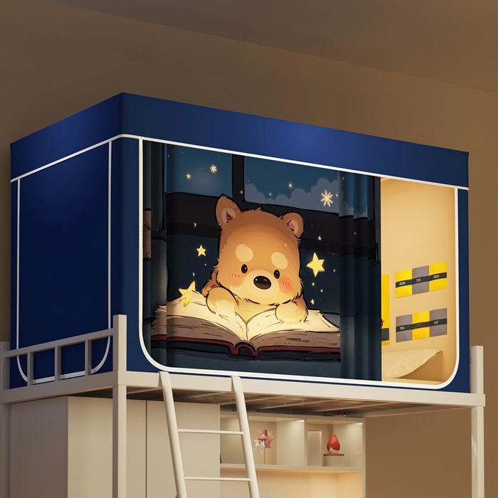 91家纺网 家纺一手货源 找家纺 （总）宅部落 2025新款学生床帘宿舍上下铺床帘式印花强遮光学生蚊帐-印花系列