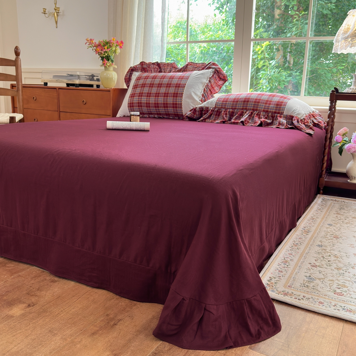 91家纺网 家纺一手货源 找家纺 （总）淑女公社2025春夏新款法式色织双层纱四件套