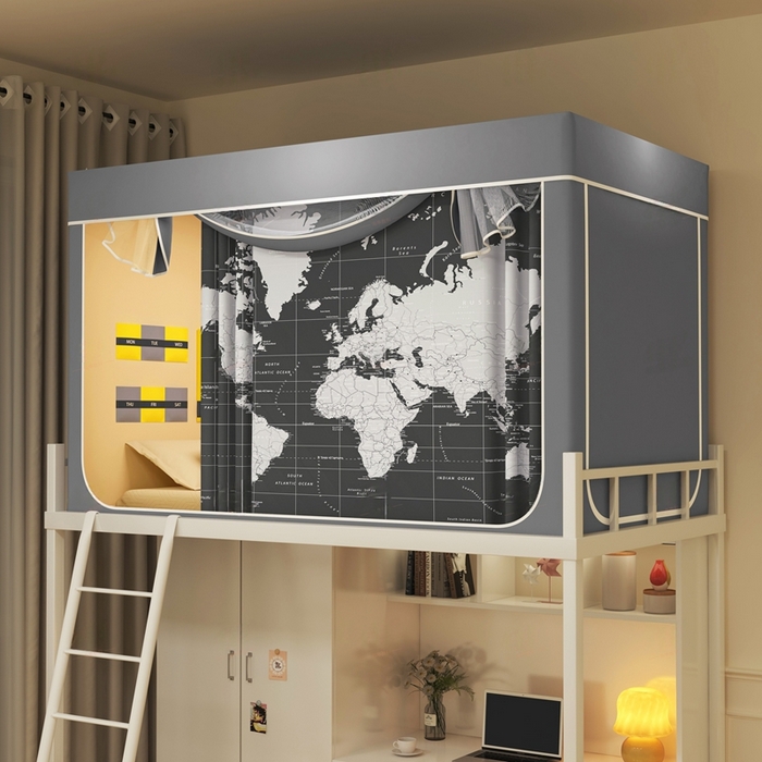 91家纺网 家纺一手货源 找家纺 （总）宅部落 2025新款学生床帘宿舍上下铺床帘式印花强遮光学生蚊帐-印花系列