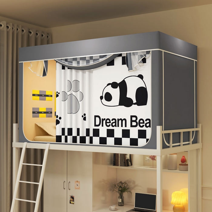 91家纺网 家纺一手货源 找家纺 宅部落 2025新款学生床帘宿舍上下铺床帘式印花强遮光学生蚊帐-印花系列 睡梦熊猫