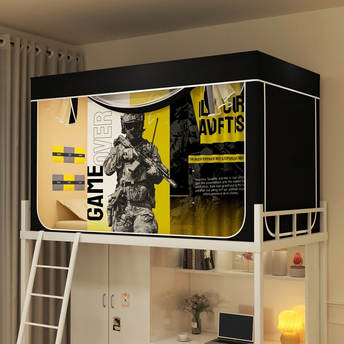 91家纺网 家纺一手货源 找家纺 宅部落 2025新款学生床帘宿舍上下铺床帘式印花强遮光学生蚊帐-印花系列 勇者之地