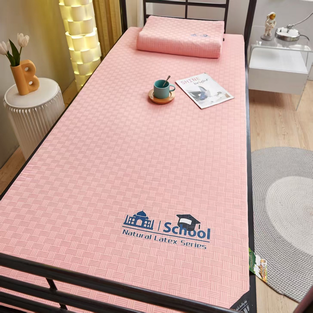 91家纺网 家纺一手货源 找家纺 （总）【鸿橡源】 2025新款开学学生季乳胶床垫三件套大礼包（90*195*5cm）