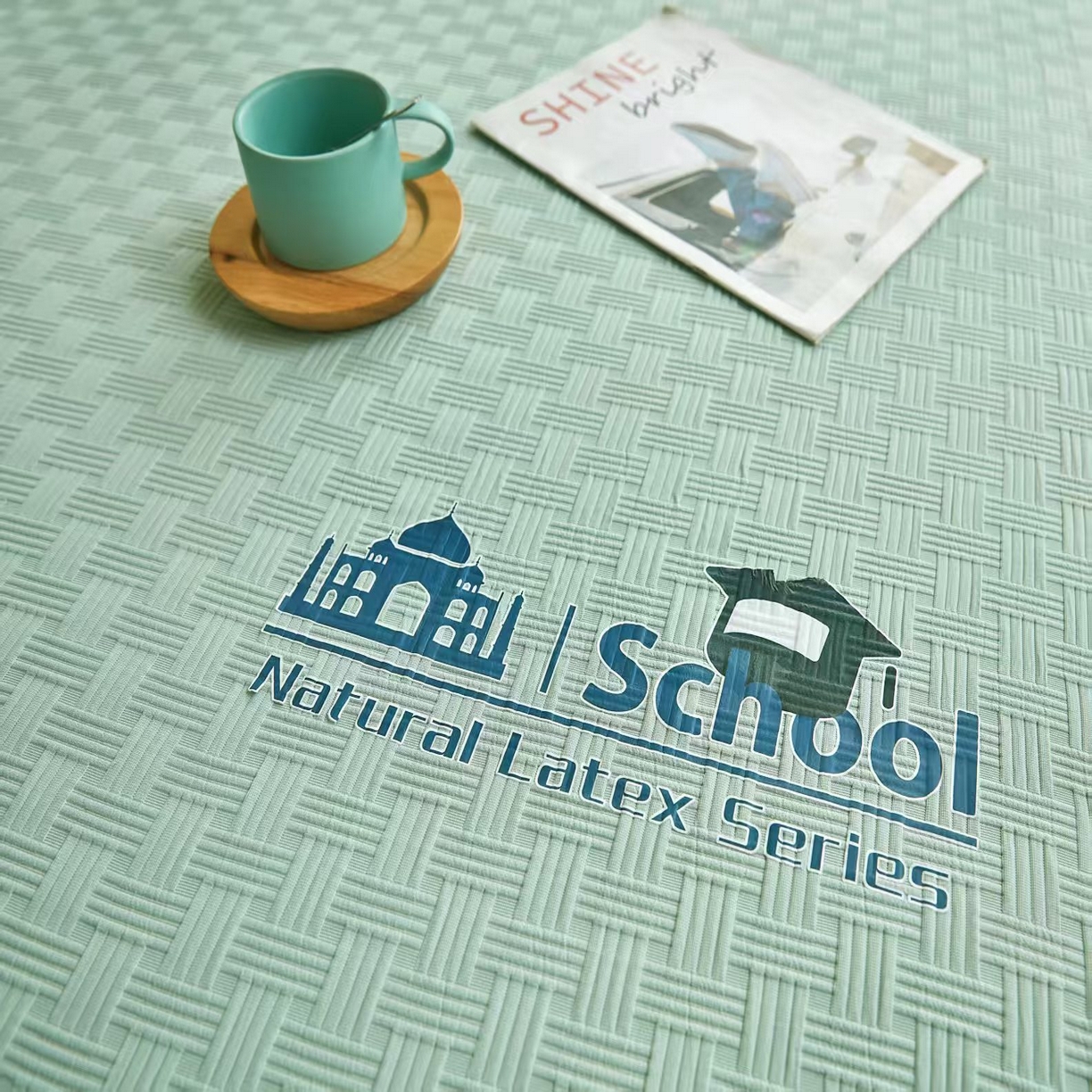 91家纺网 家纺一手货源 找家纺 鸿橡源 2025新款凉席床笠 绿色