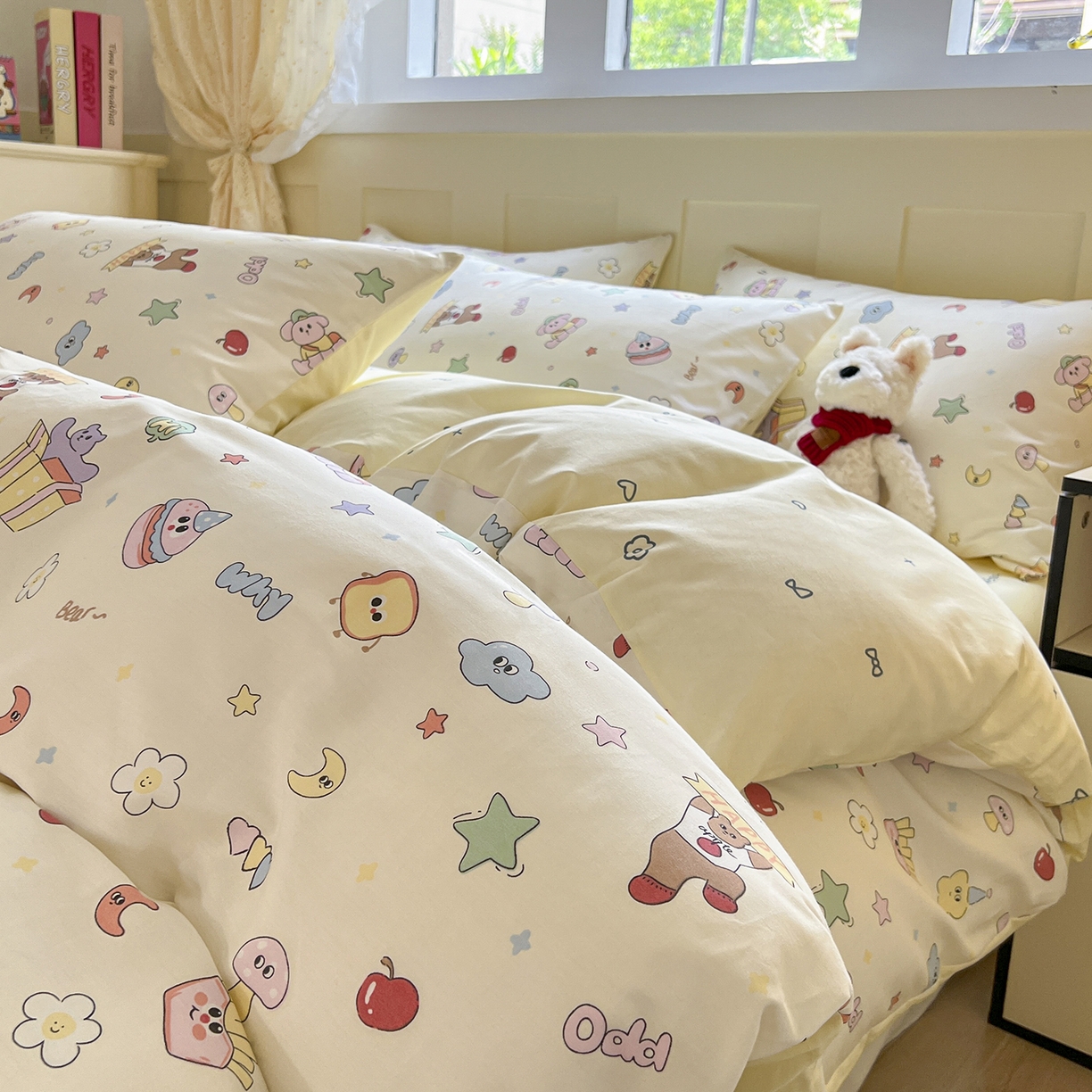 91家纺网 家纺一手货源 找家纺 （总）麦伦家居 2025春夏新款全棉纯棉斜纹40s13372系列-小清新卡通