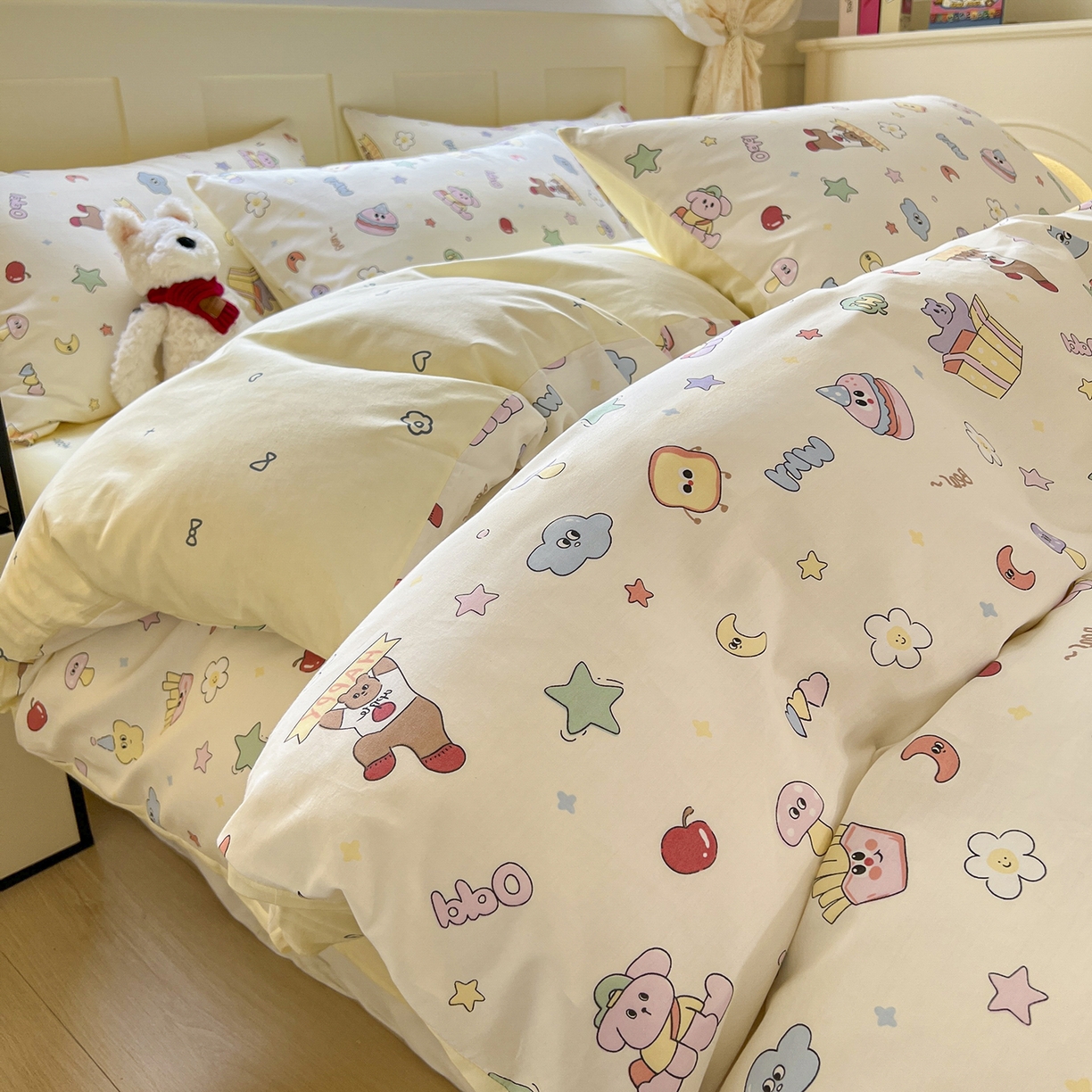 91家纺网 家纺一手货源 找家纺 （总）麦伦家居 2025春夏新款全棉纯棉斜纹40s13372系列-小清新卡通